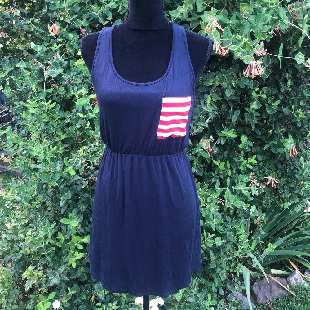 Christian Caliendo Blue Shift Dress, Bow Detail